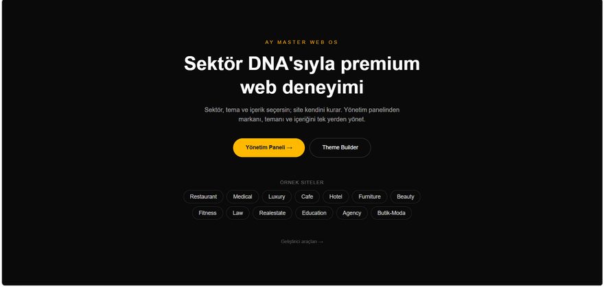 AY Master Web OS ekran görüntüsü